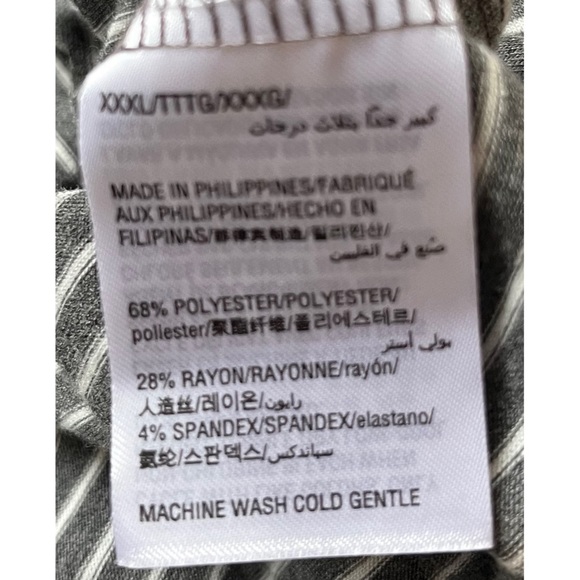 Charter Club Intimates Gray and White Striped Long Sleeve Loungewear Top XXXL - Picture 4 of 6